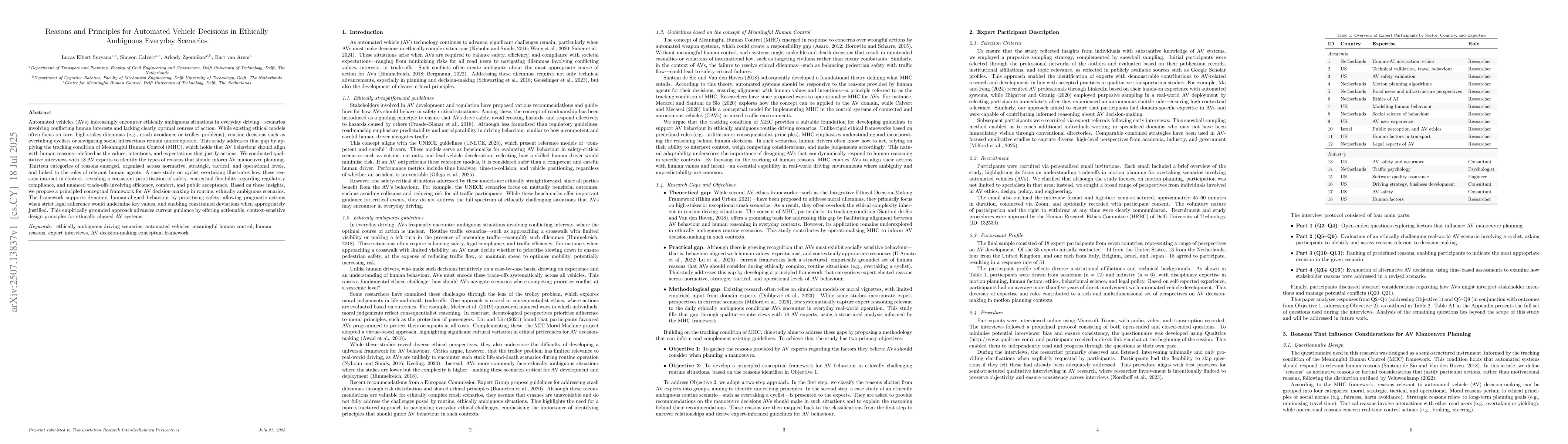 Thumbnail for Principles and Reasons Behind Automated Vehicle Decisions in Ethically
  Ambiguous Everyday Scenarios