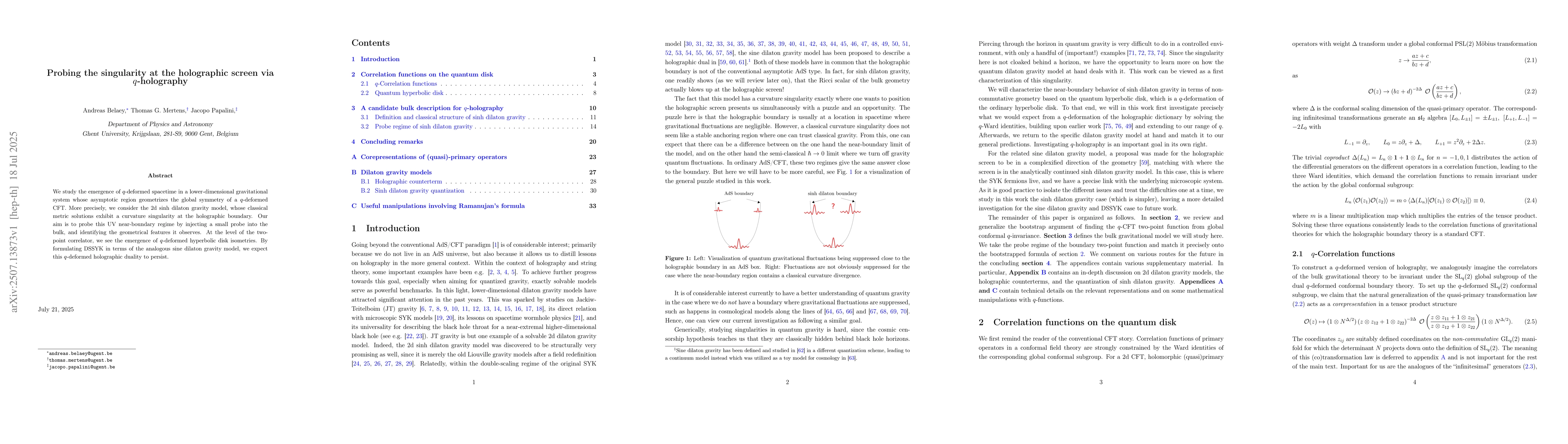 Thumbnail for Probing the singularity at the holographic screen via $q$-holography