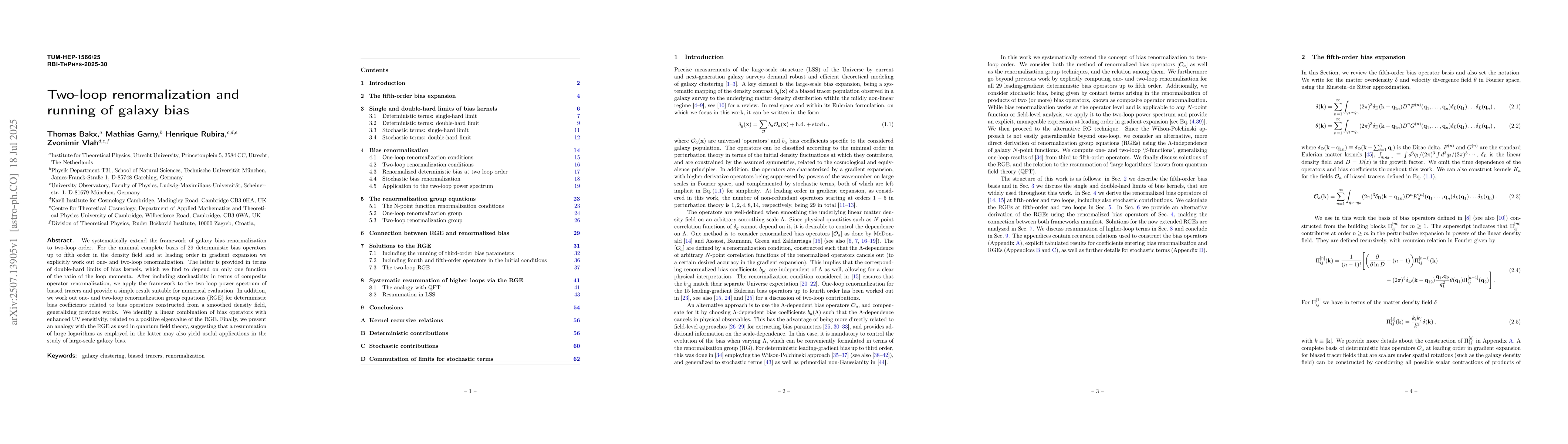 Thumbnail for Two-loop renormalization and running of galaxy bias