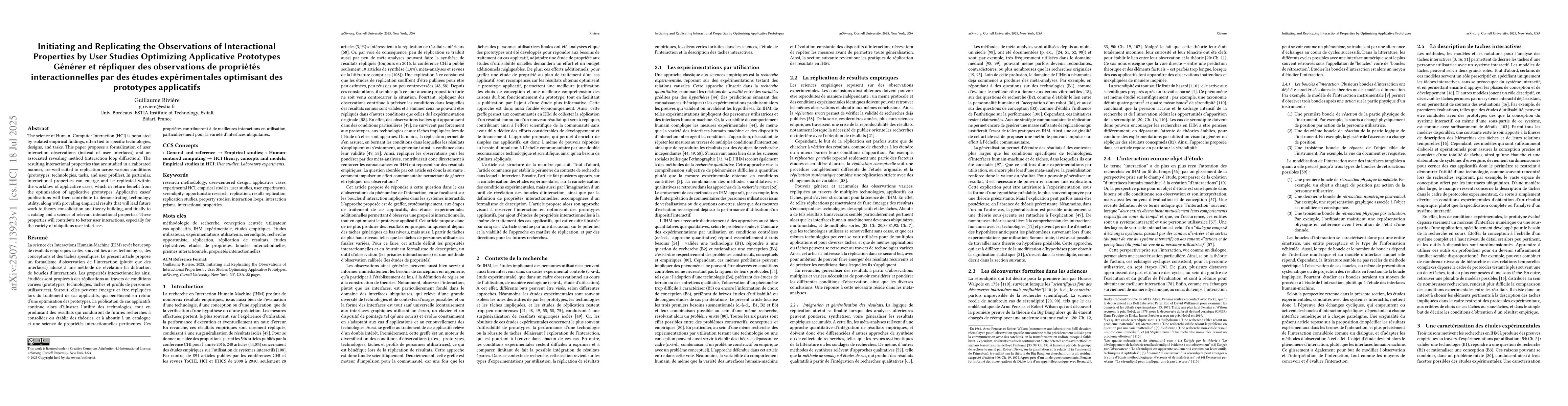 Thumbnail for Initiating and Replicating the Observations of Interactional Properties
  by User Studies Optimizing Applicative Prototypes
