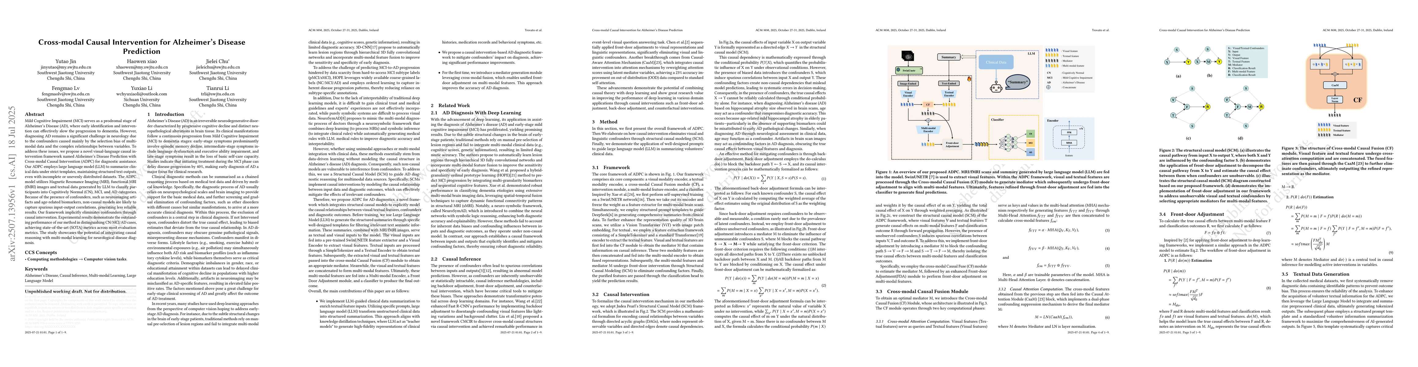Thumbnail for Cross-modal Causal Intervention for Alzheimer's Disease Prediction