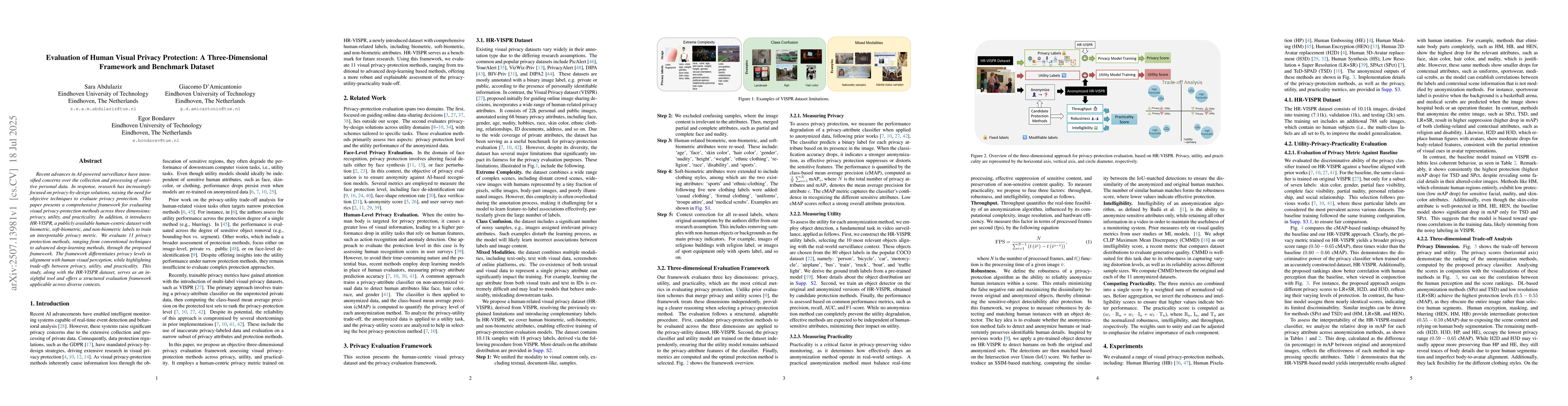 Thumbnail for Evaluation of Human Visual Privacy Protection: A Three-Dimensional
  Framework and Benchmark Dataset