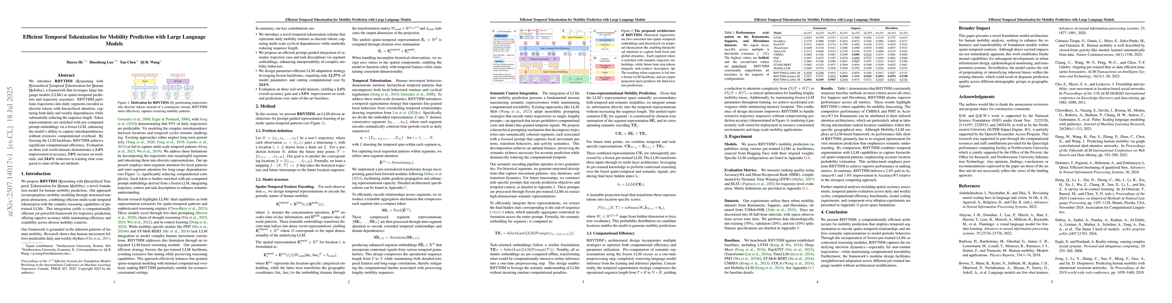 Thumbnail for Efficient Temporal Tokenization for Mobility Prediction with Large
  Language Models