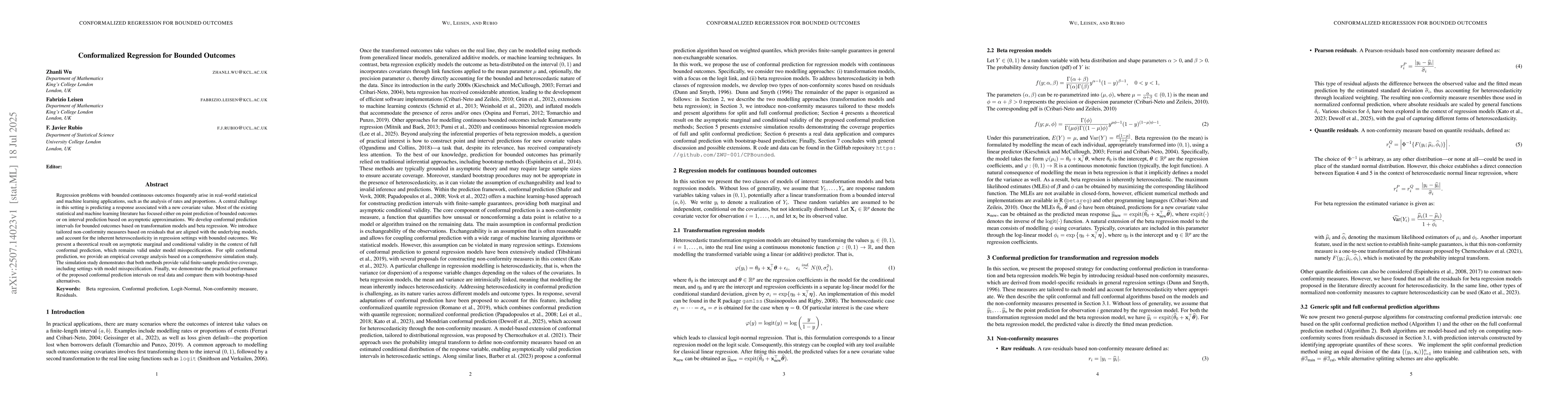 Thumbnail for Conformalized Regression for Continuous Bounded Outcomes