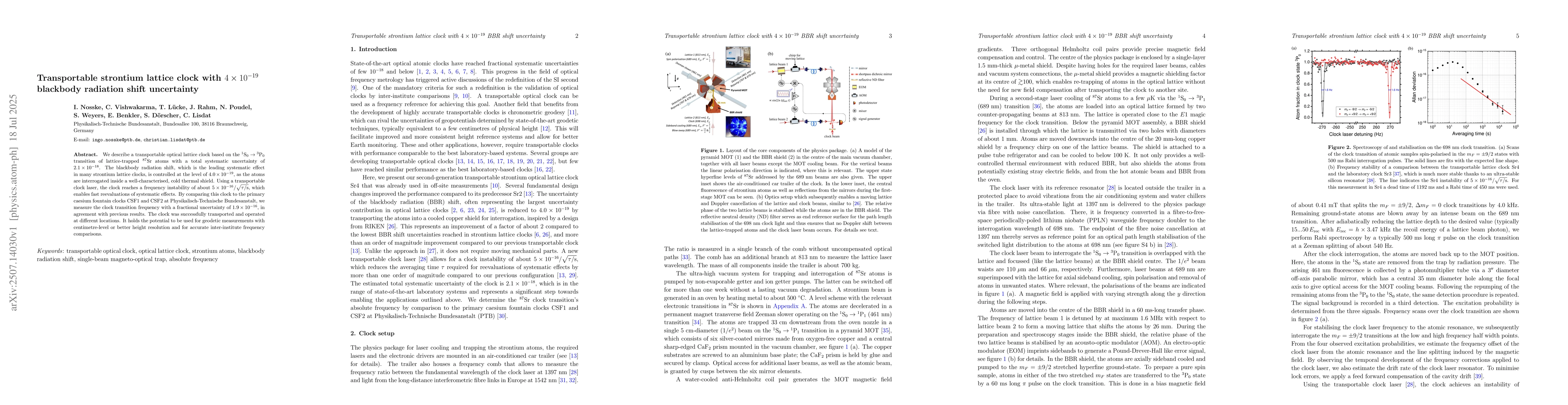 Thumbnail for Transportable strontium lattice clock with $4 \times 10^{-19}$ blackbody
  radiation shift uncertainty