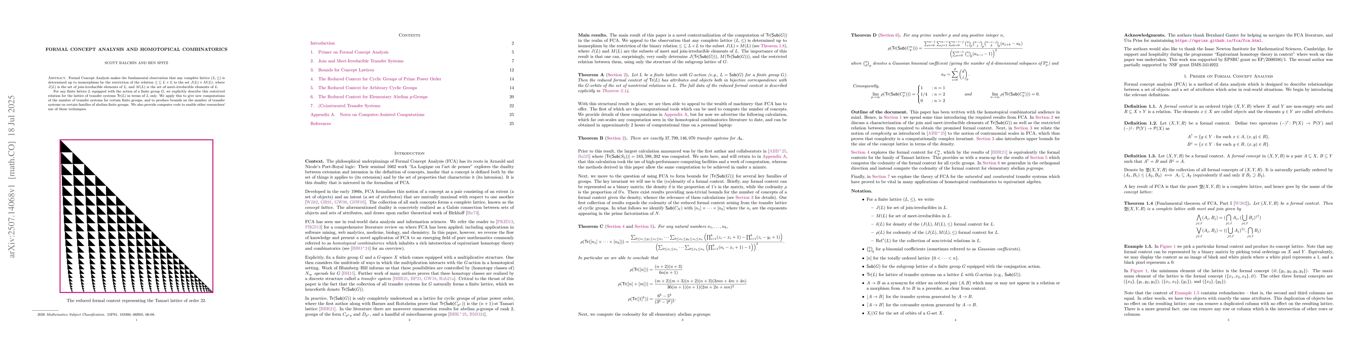 Thumbnail for Formal Concept Analysis and Homotopical Combinatorics
