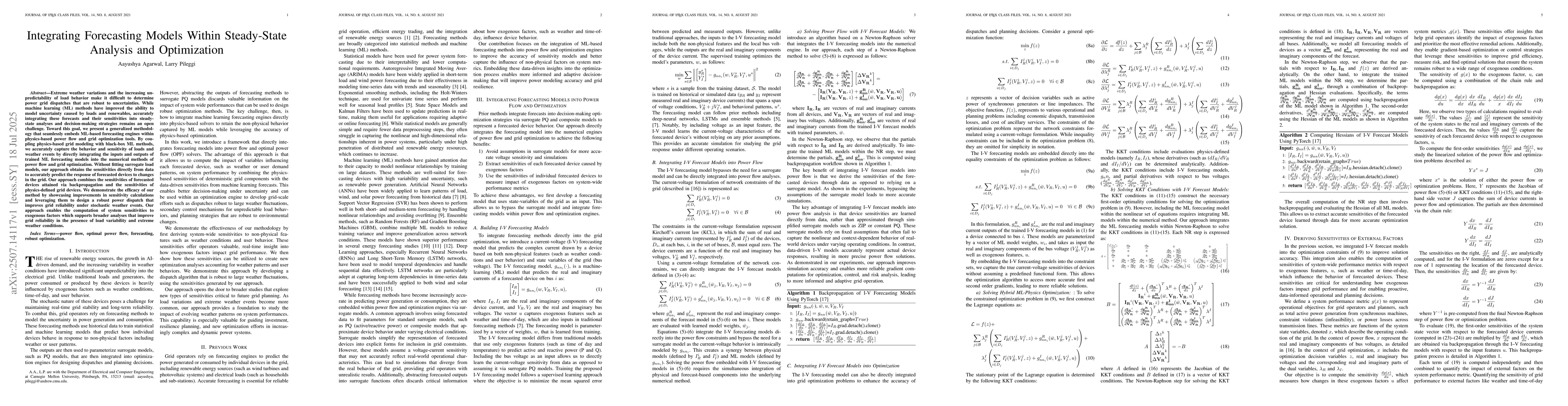 Thumbnail for Integrating Forecasting Models Within Steady-State Analysis and
  Optimization