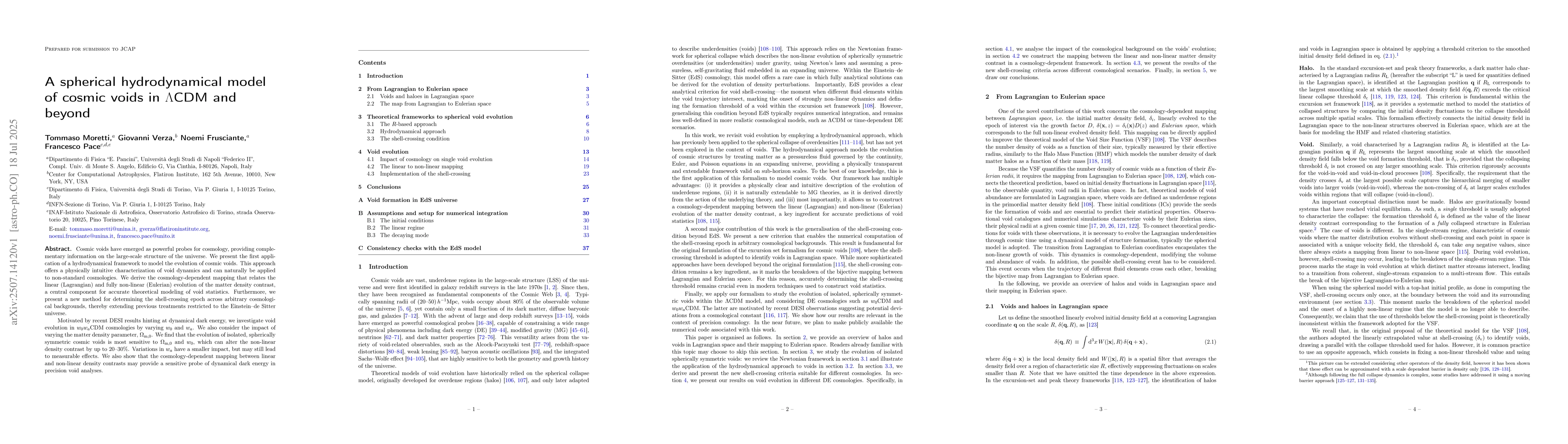 Thumbnail for A spherical hydrodynamical model of cosmic voids in ΛCDM and
  beyond