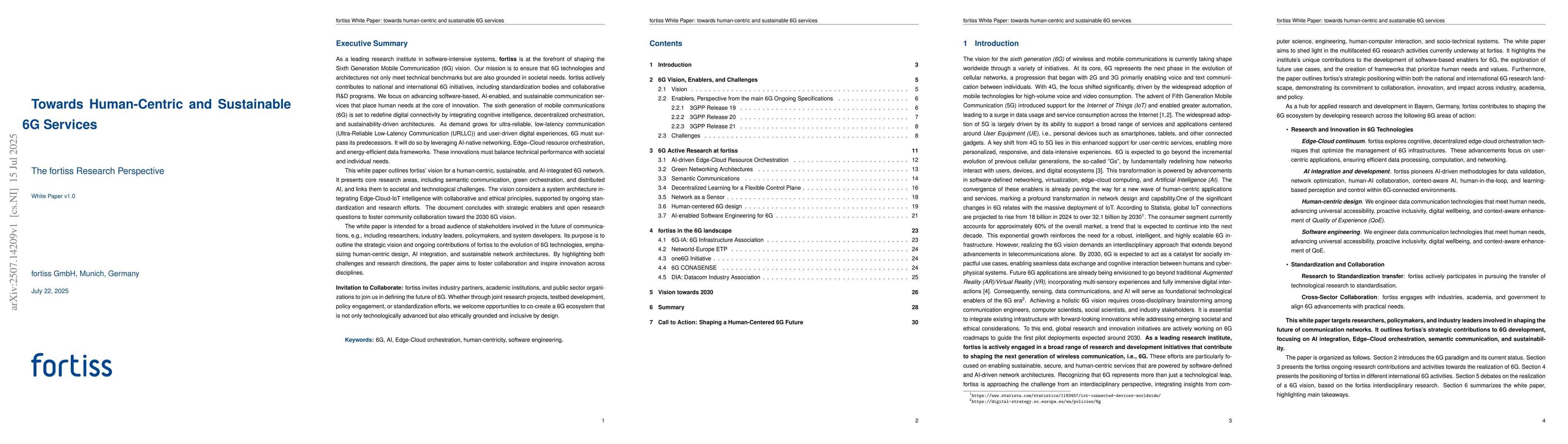 Thumbnail for White paper: Towards Human-centric and Sustainable 6G Services -- the
  fortiss Research Perspective