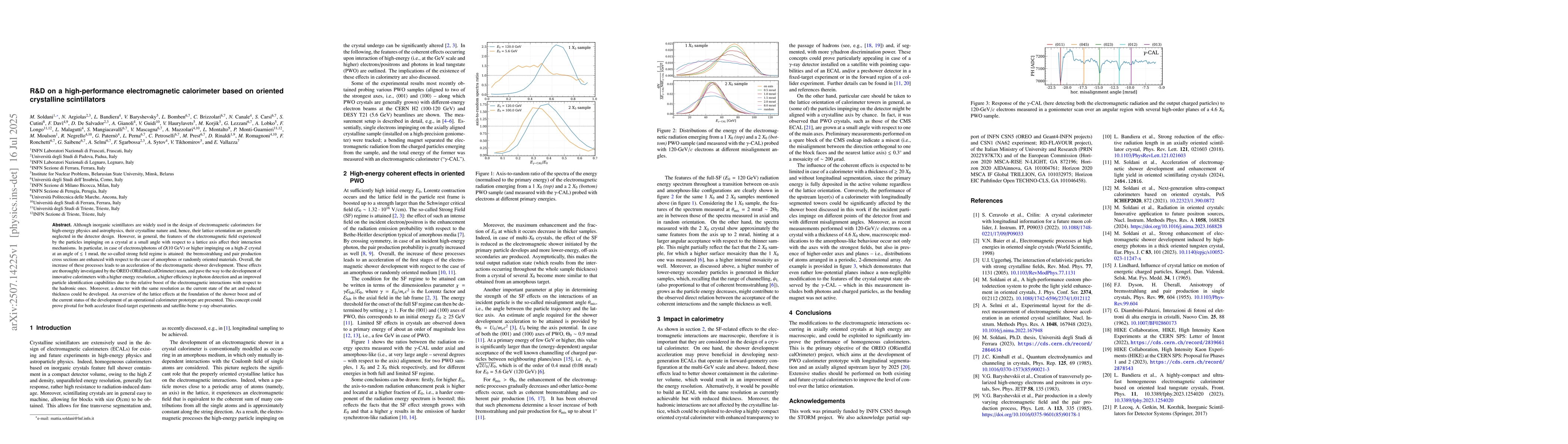 Thumbnail for R&D on a high-performance electromagnetic calorimeter based on oriented
  crystalline scintillators