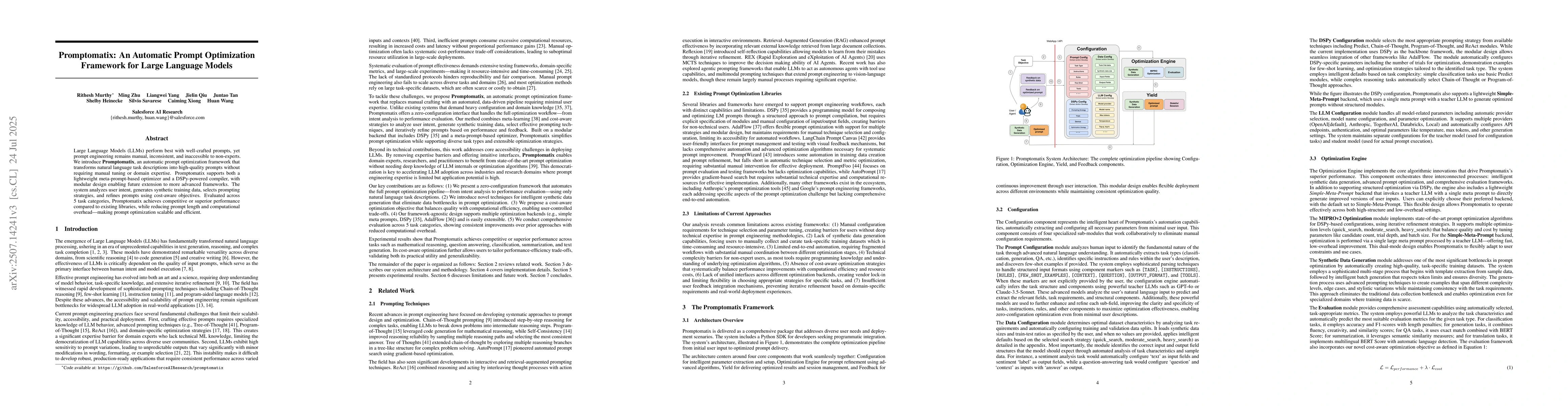 Thumbnail for Promptomatix: An Automatic Prompt Optimization Framework for Large
  Language Models