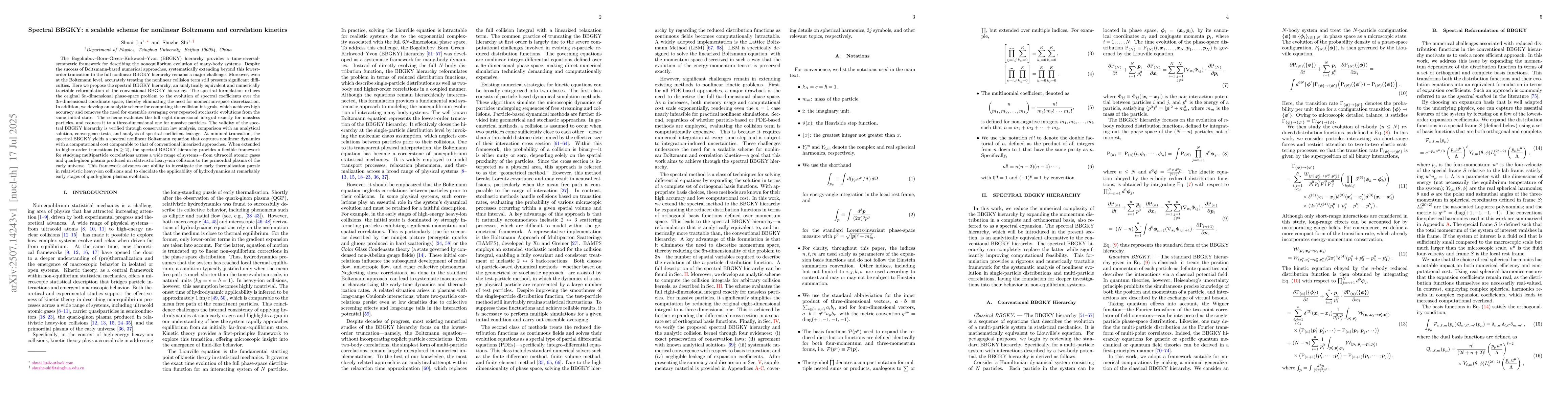 Thumbnail for Spectral BBGKY: a scalable scheme for nonlinear Boltzmann and
  correlation kinetics