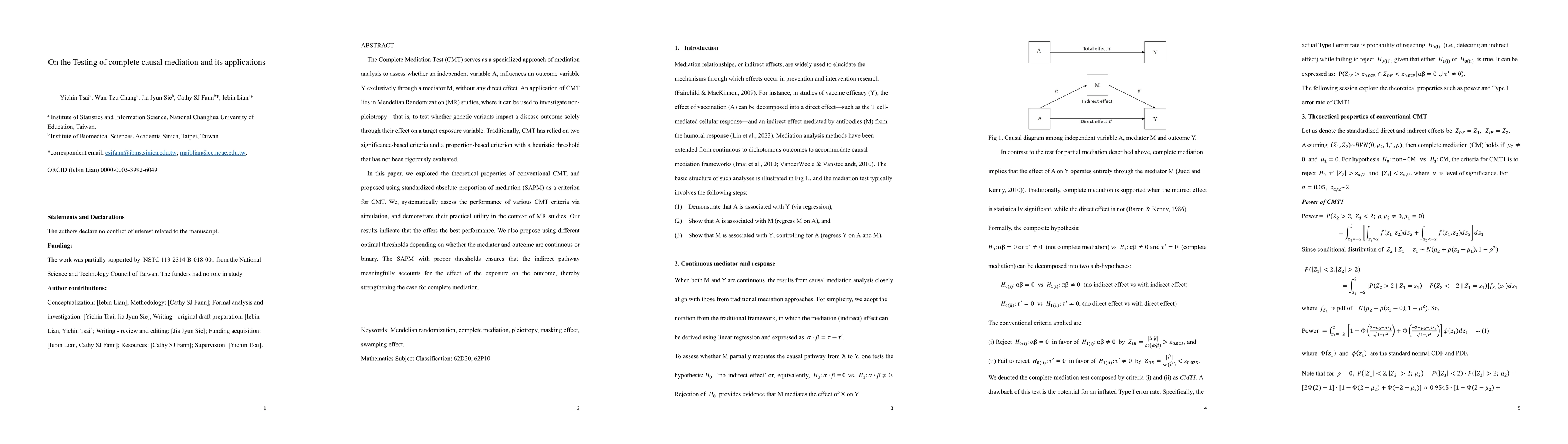 Thumbnail for On the Testing of complete causal mediation and its applications