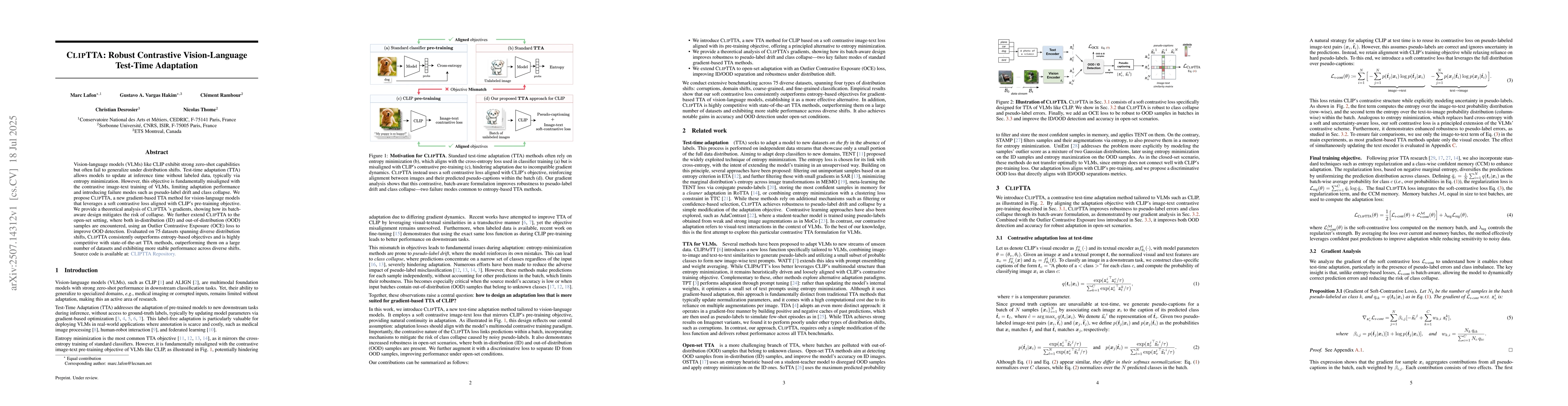 Thumbnail for CLIPTTA: Robust Contrastive Vision-Language Test-Time Adaptation
