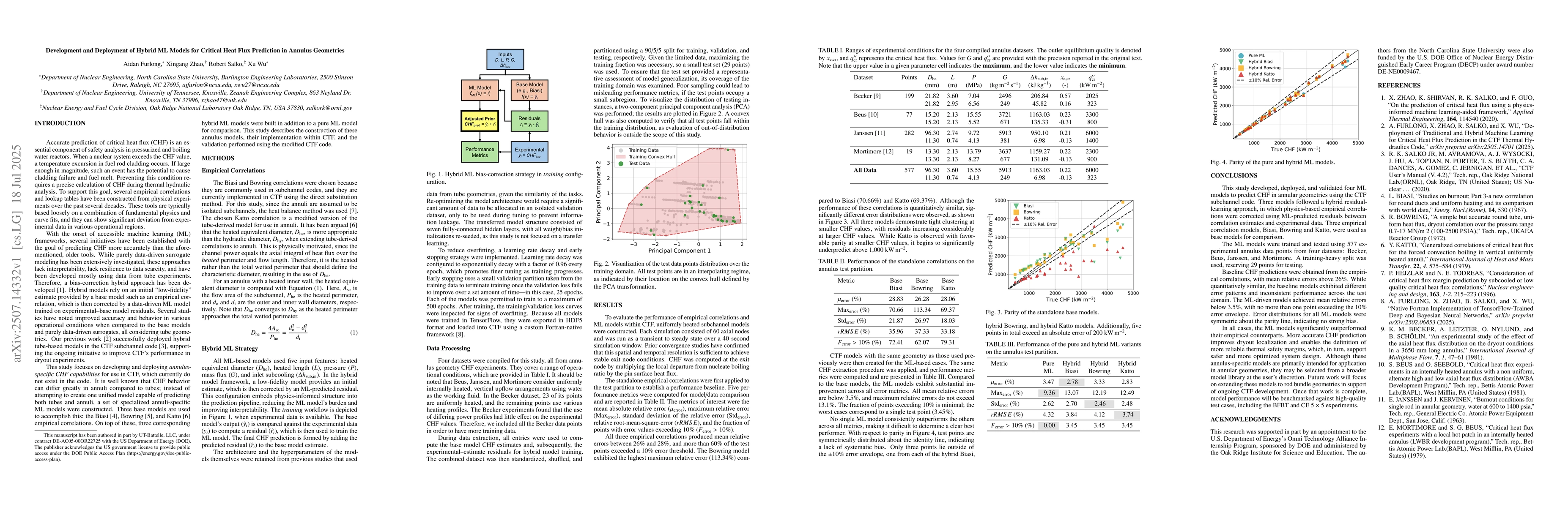 Thumbnail for Development and Deployment of Hybrid ML Models for Critical Heat Flux
  Prediction in Annulus Geometries
