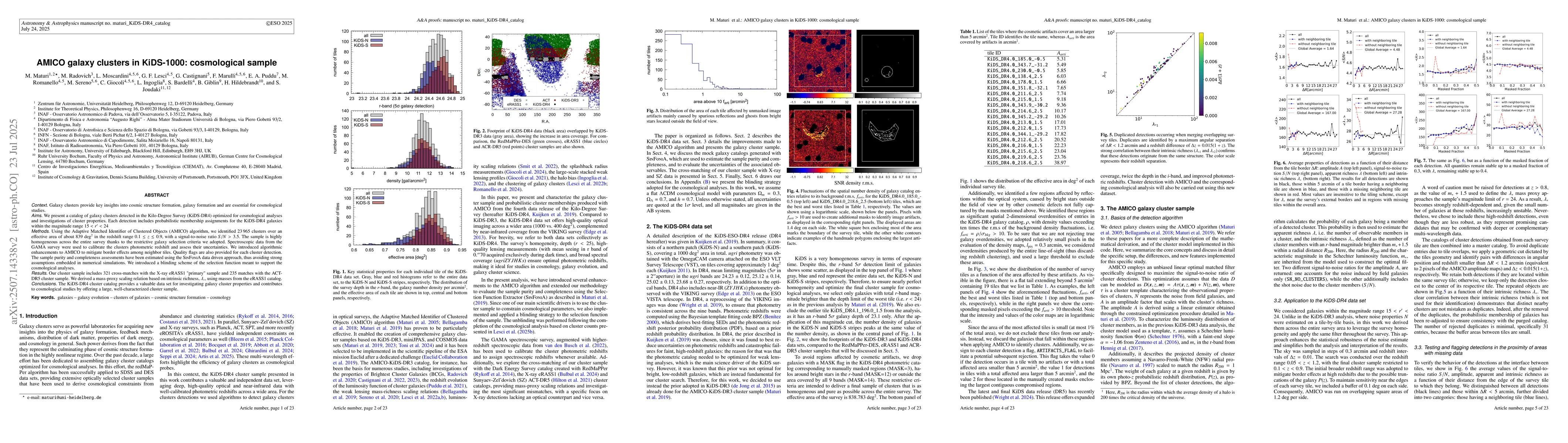 Thumbnail for AMICO galaxy clusters in KiDS-1000: cosmological sample