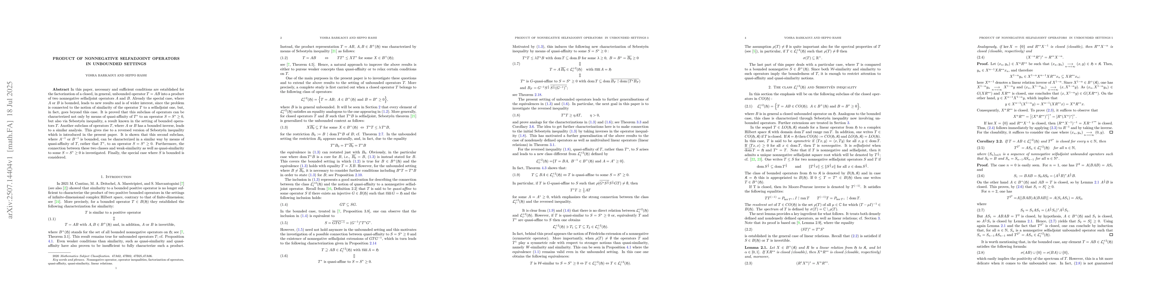 Thumbnail for Product of nonnegative selfadjoint operators in unbounded settings