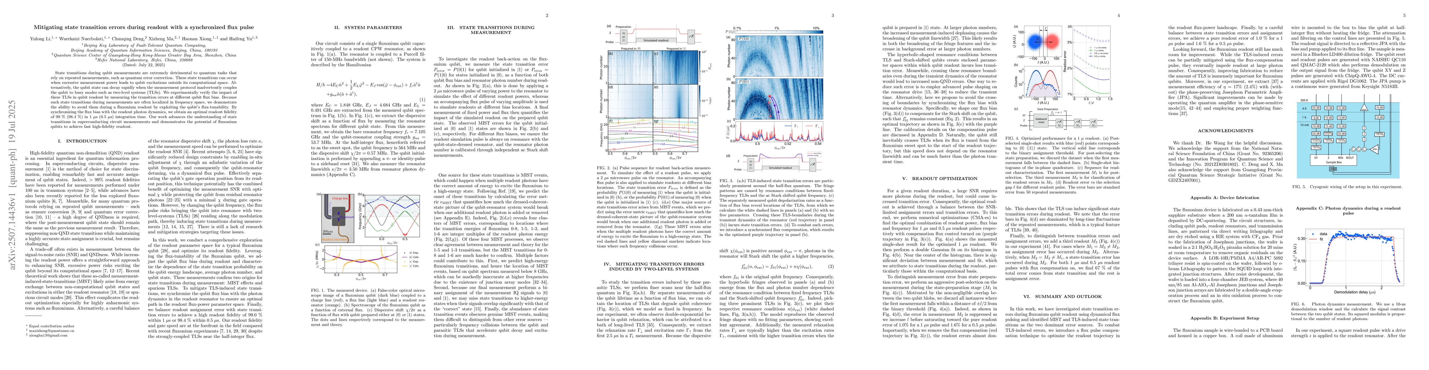 Thumbnail for Mitigating state transition errors during readout with a synchronized
  flux pulse