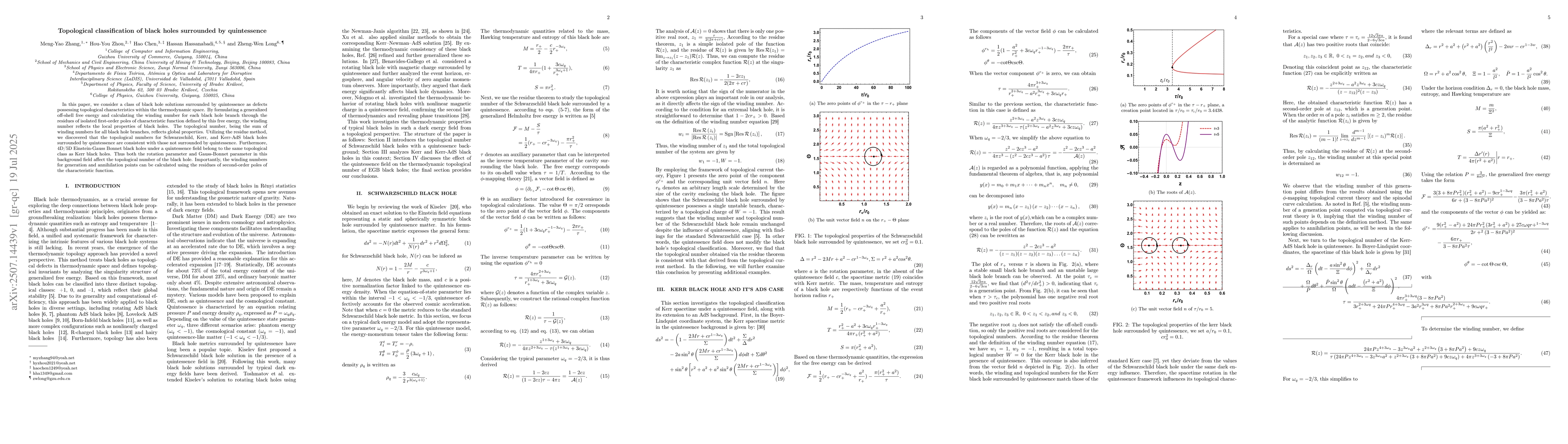Thumbnail for Topological classification of black holes surrounded by quintessence