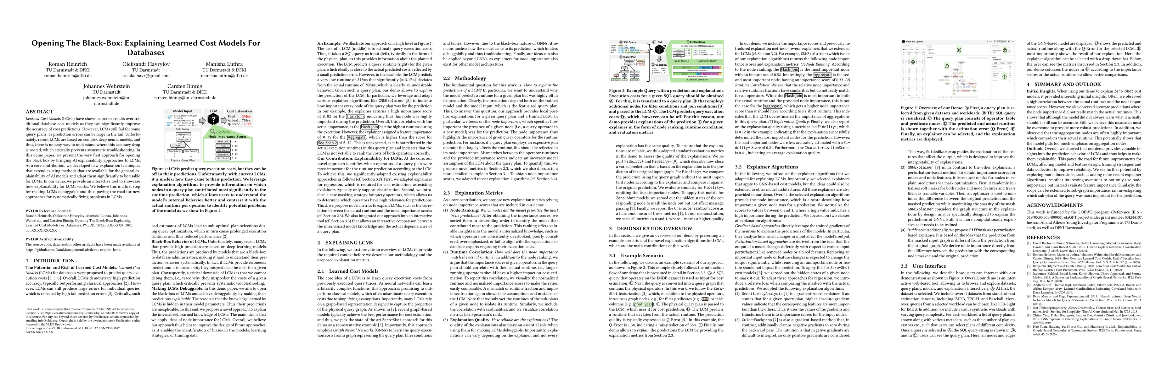 Thumbnail for Opening The Black-Box: Explaining Learned Cost Models For Databases