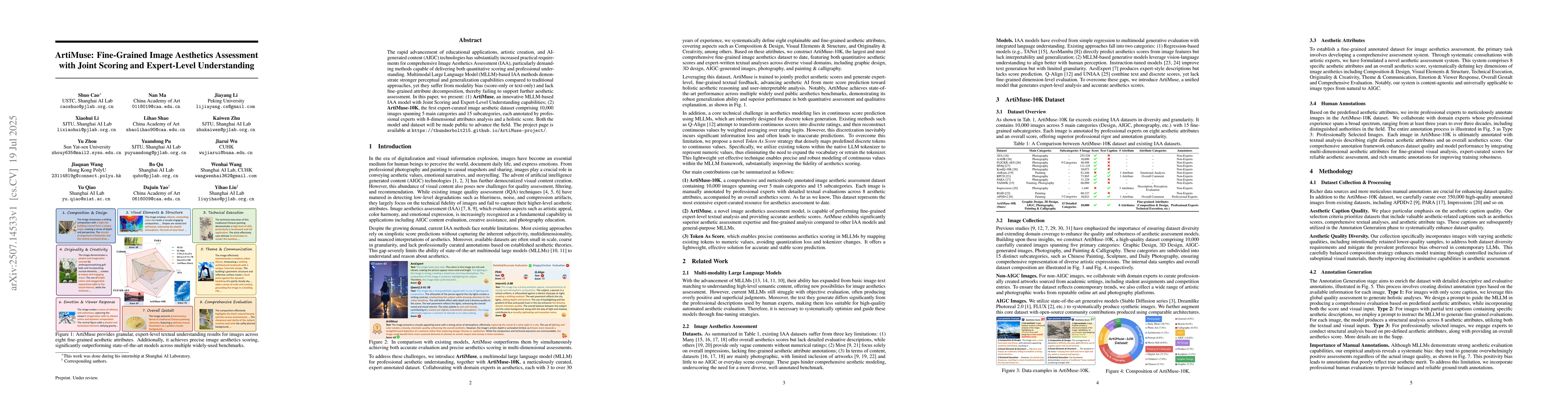 Thumbnail for ArtiMuse: Fine-Grained Image Aesthetics Assessment with Joint Scoring
  and Expert-Level Understanding