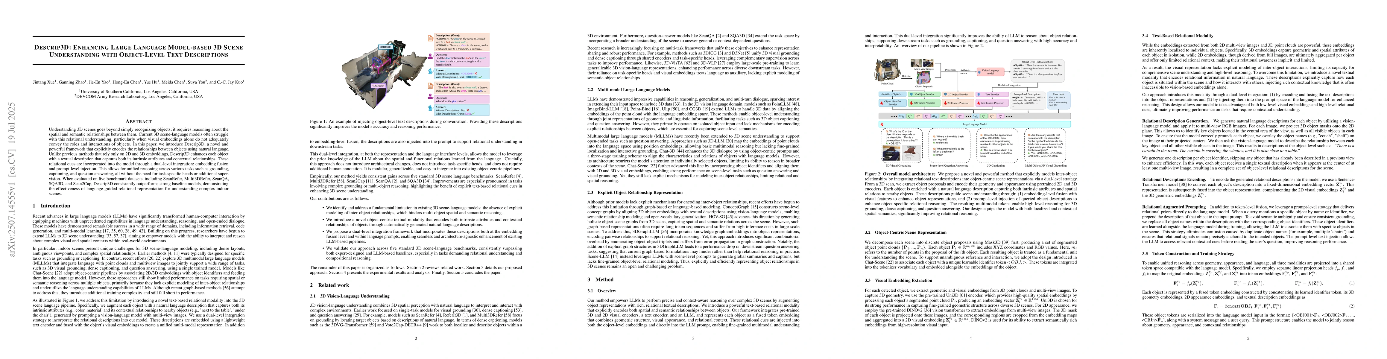 Thumbnail for Descrip3D: Enhancing Large Language Model-based 3D Scene Understanding
  with Object-Level Text Descriptions