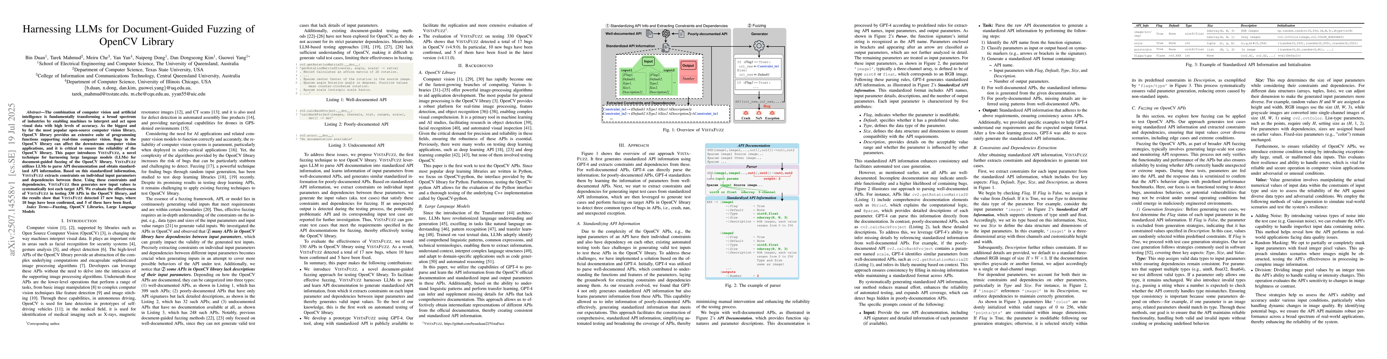Thumbnail for Harnessing LLMs for Document-Guided Fuzzing of OpenCV Library