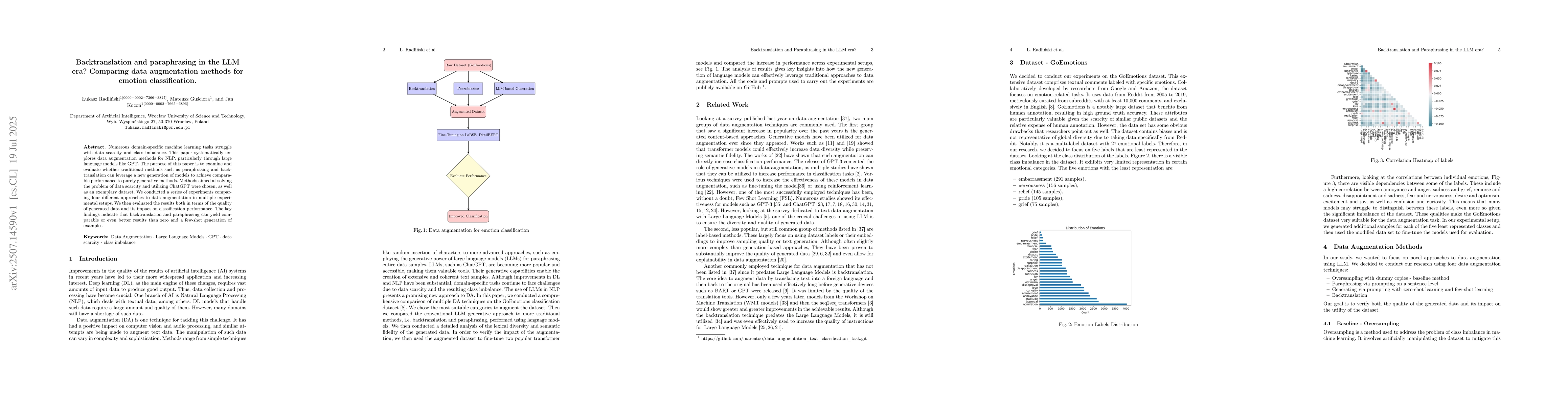 Thumbnail for Backtranslation and paraphrasing in the LLM era? Comparing data
  augmentation methods for emotion classification
