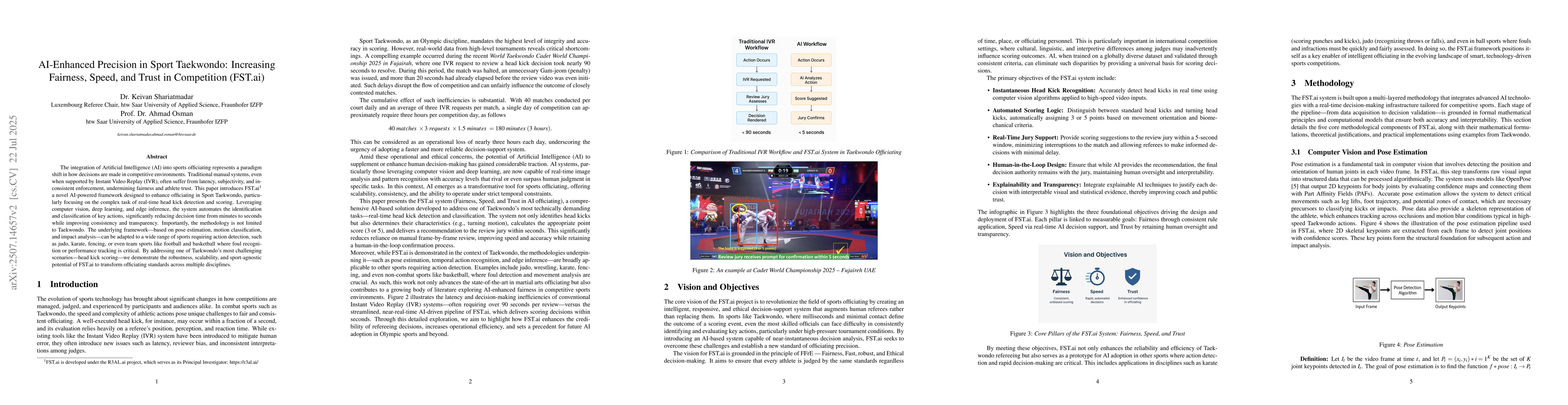 Thumbnail for AI-Enhanced Precision in Sport Taekwondo: Increasing Fairness, Speed,
  and Trust in Competition (FST.ai)