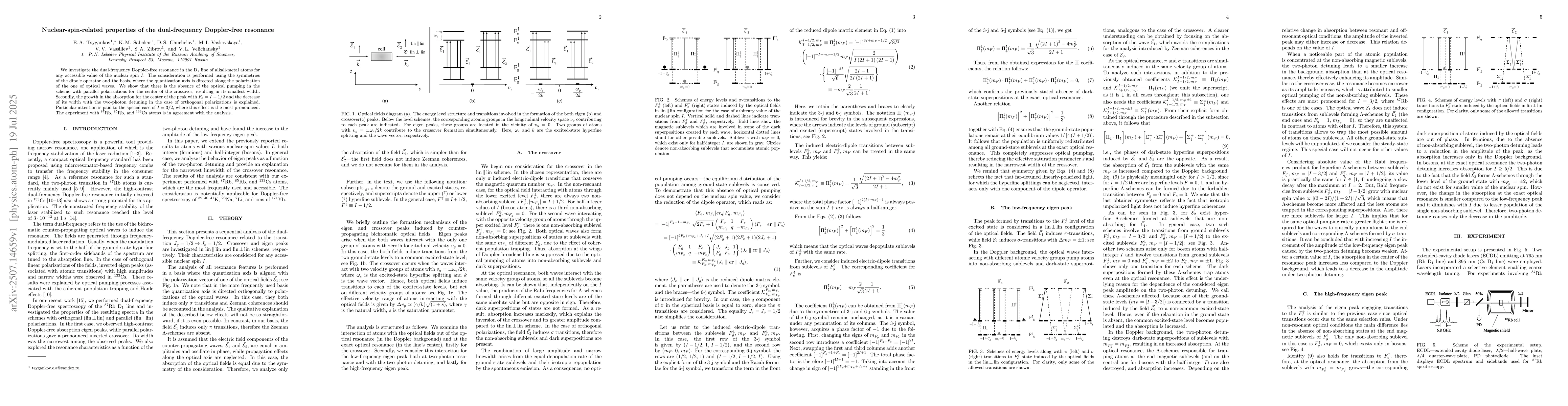 Thumbnail for Nuclear-spin-related properties of~the dual-frequency Doppler-free
  resonance