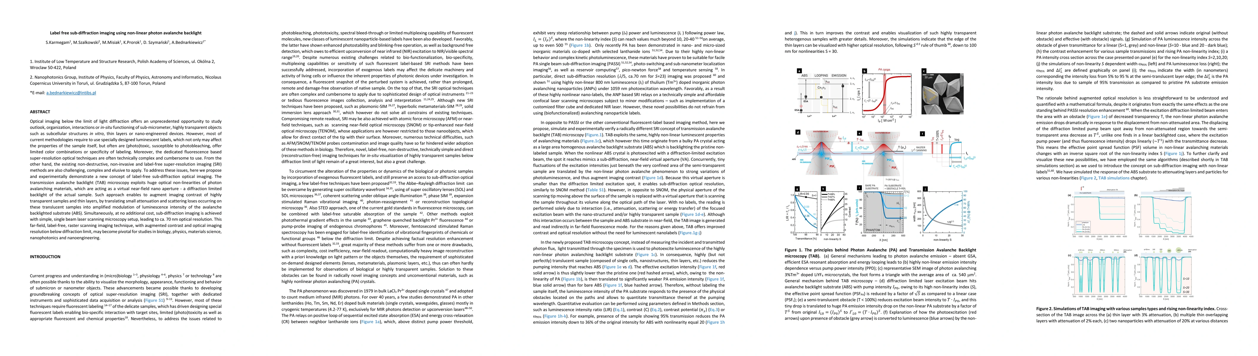 Thumbnail for Label free sub-diffraction imaging using non-linear photon avalanche
  backlight