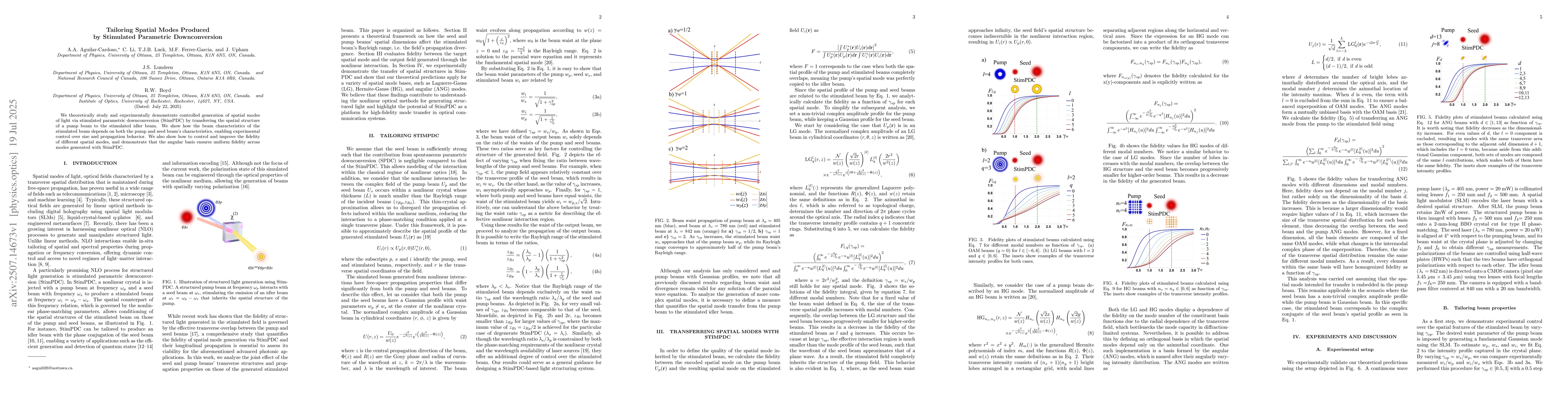 Thumbnail for Tailoring Spatial Modes Produced by Stimulated Parametric Downconversion