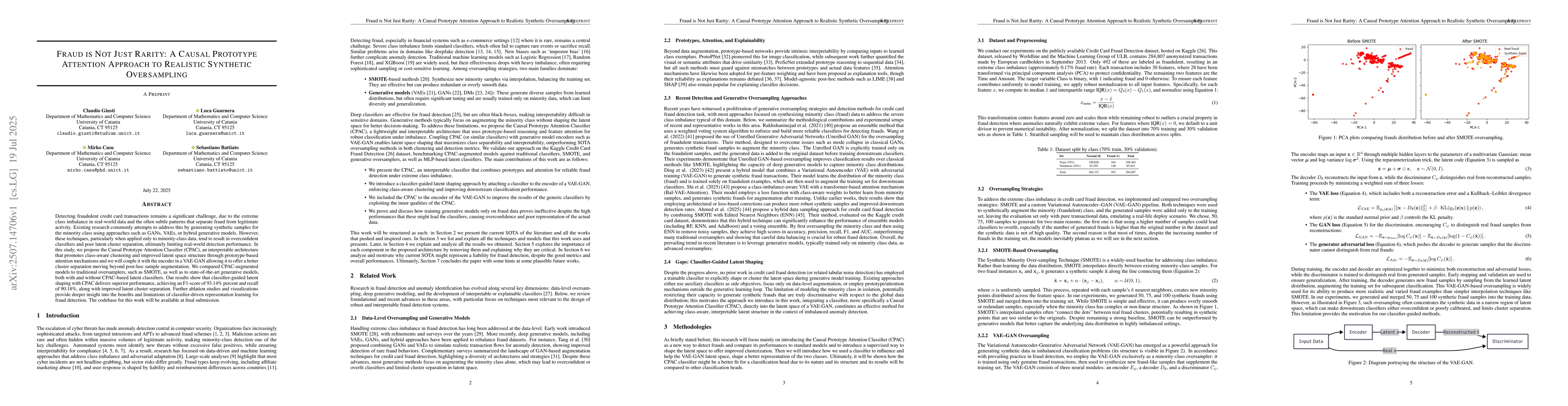 Thumbnail for Fraud is Not Just Rarity: A Causal Prototype Attention Approach to
  Realistic Synthetic Oversampling