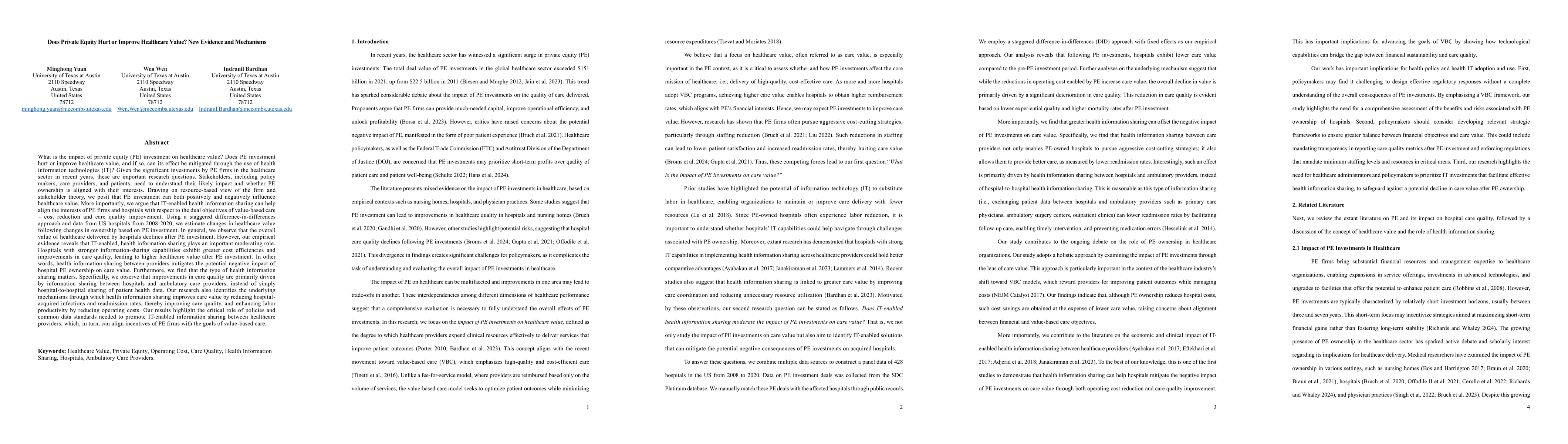 Thumbnail for Does Private Equity Hurt or Improve Healthcare Value? New Evidence and
  Mechanisms