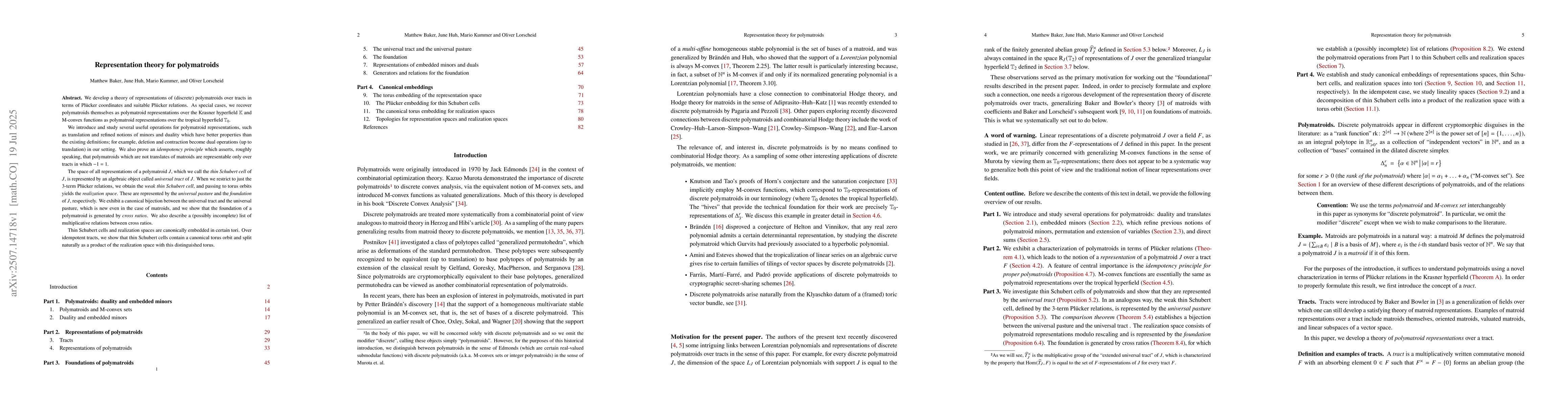 Thumbnail for Representation theory for polymatroids