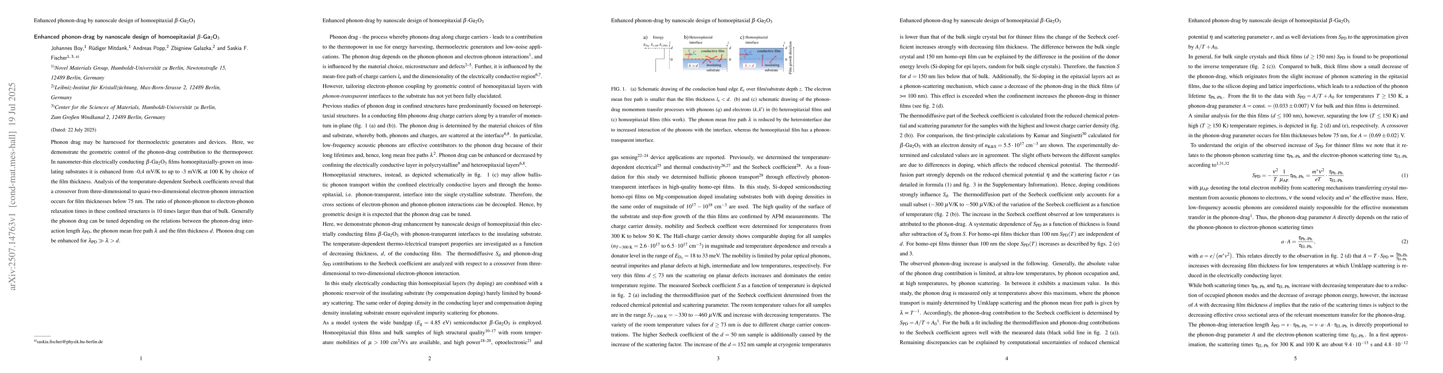Thumbnail for Enhanced phonon-drag by nanoscale design of homoepitaxial
  \hbox{$β$-Ga$_2$O$_3$}