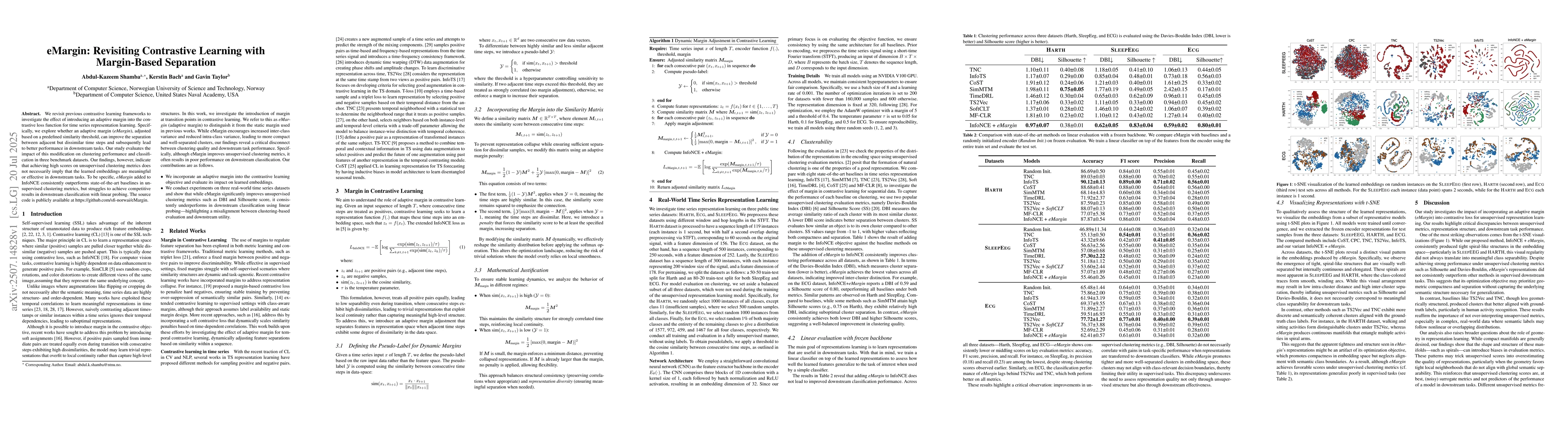 Thumbnail for eMargin: Revisiting Contrastive Learning with Margin-Based Separation