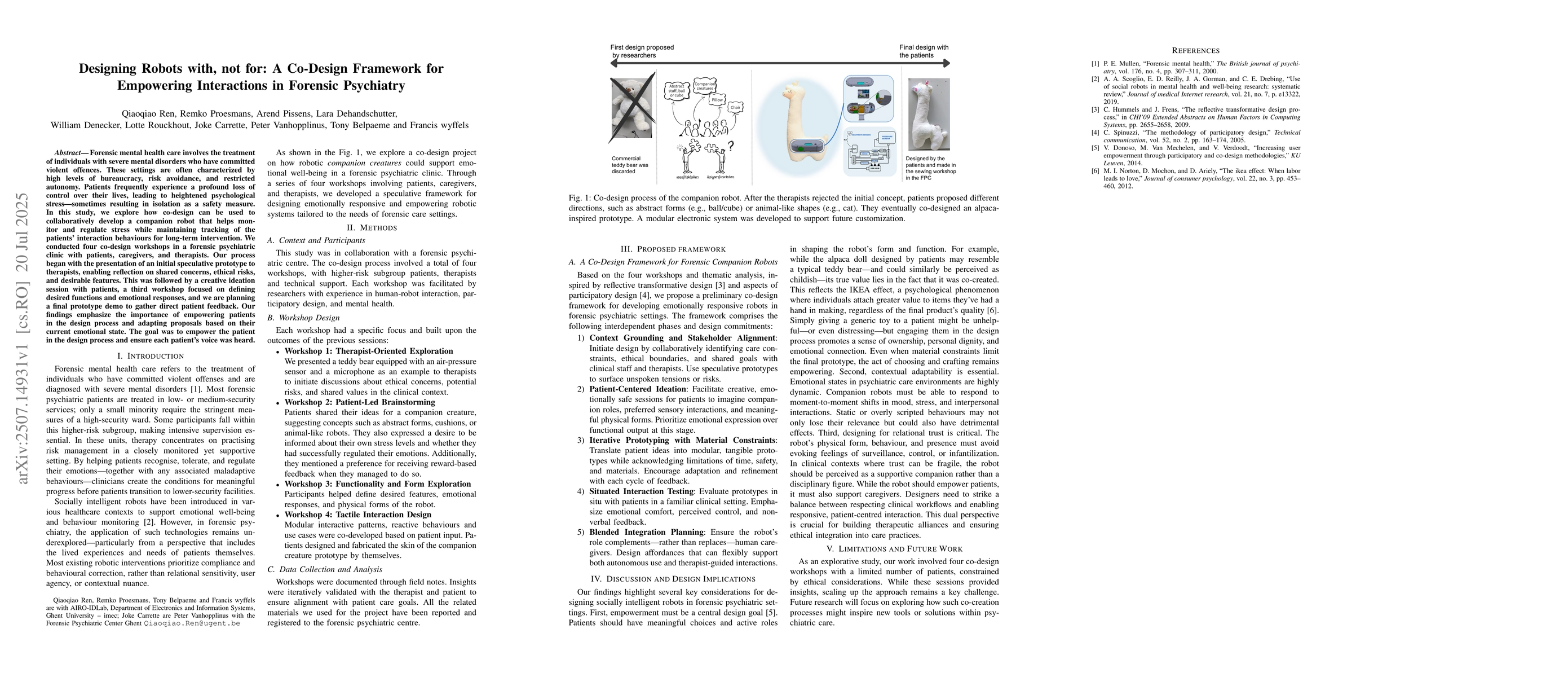 Thumbnail for Designing Robots with, not for: A Co-Design Framework for Empowering
  Interactions in Forensic Psychiatry