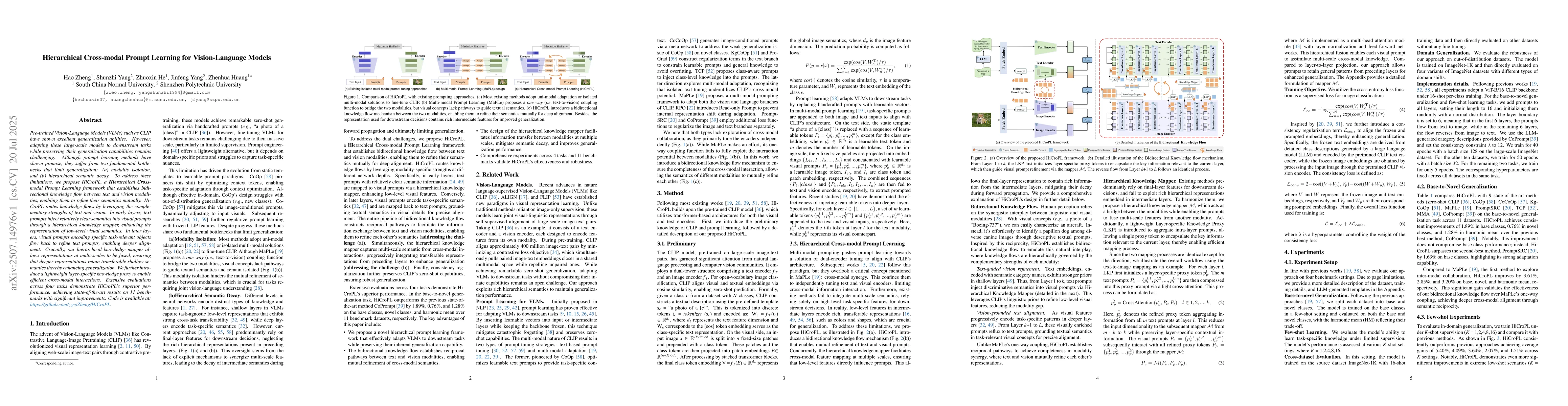 Thumbnail for Hierarchical Cross-modal Prompt Learning for Vision-Language Models