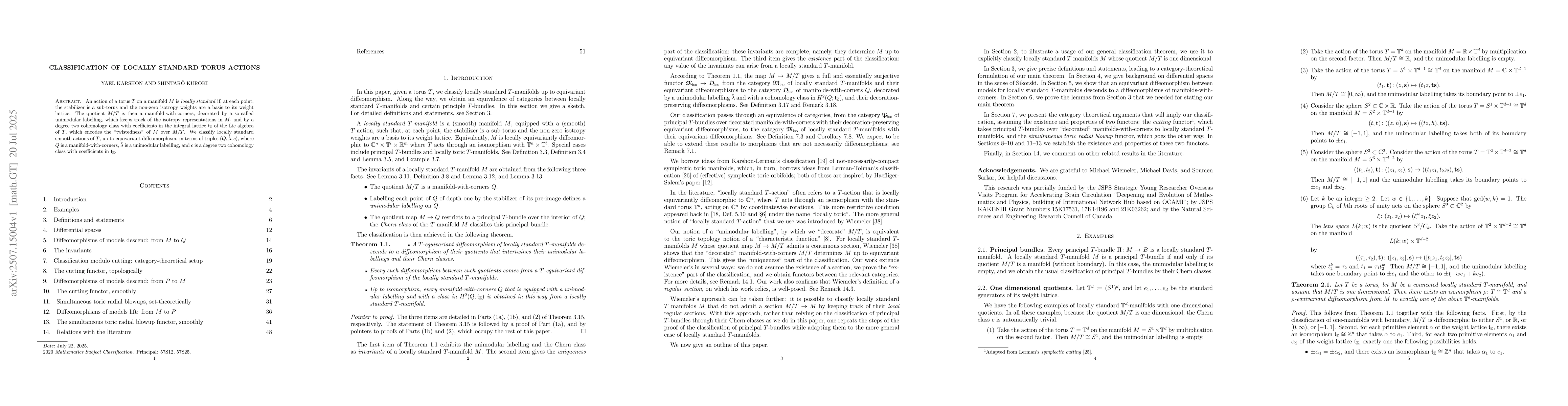 Thumbnail for Classification of locally standard torus actions