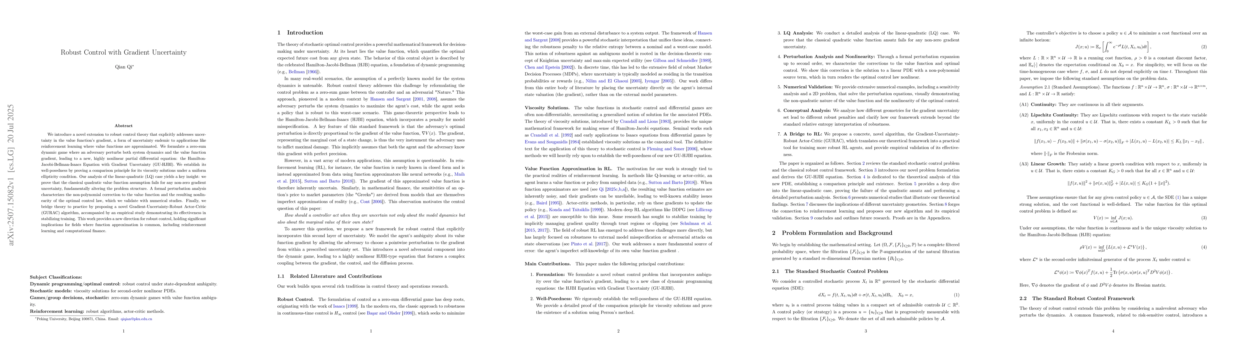 Thumbnail for Robust Control with Gradient Uncertainty