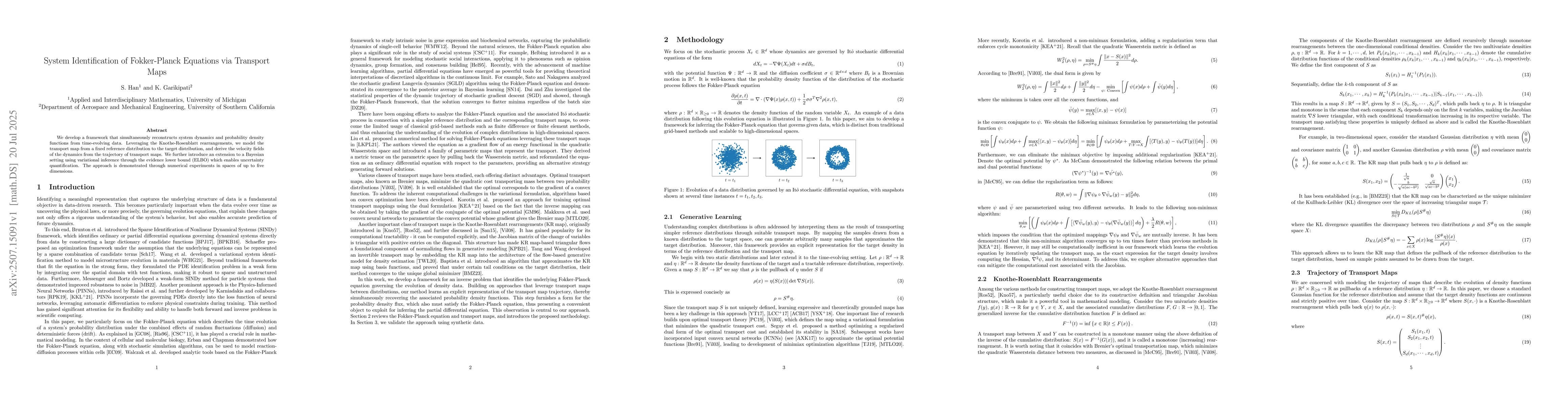 Thumbnail for System identification of Fokker-Planck equations via transport maps