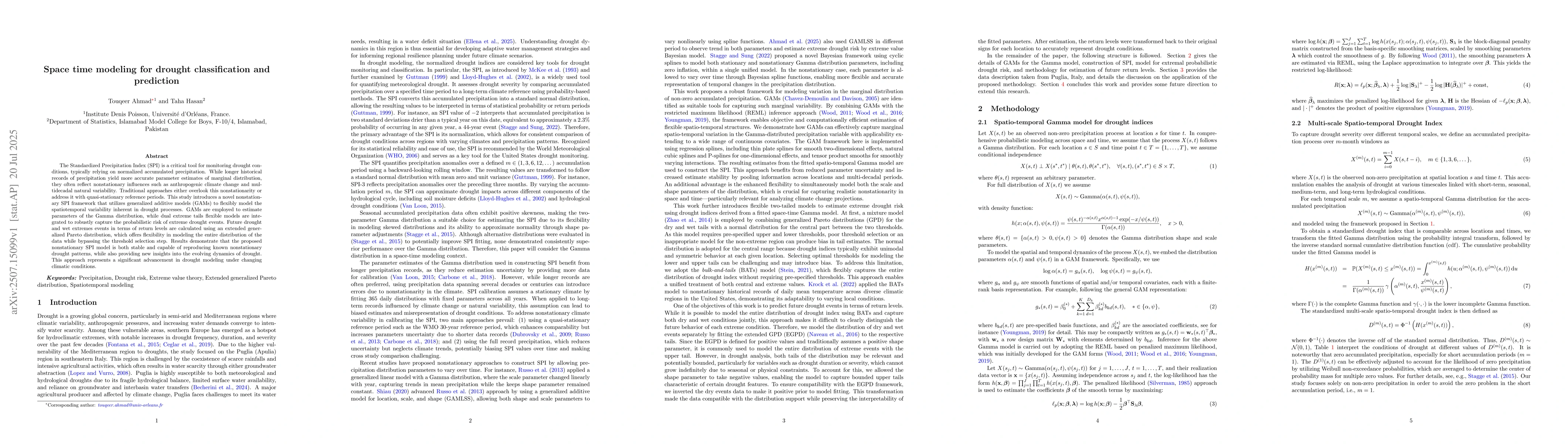 Thumbnail for Space time modeling for drought classification and prediction