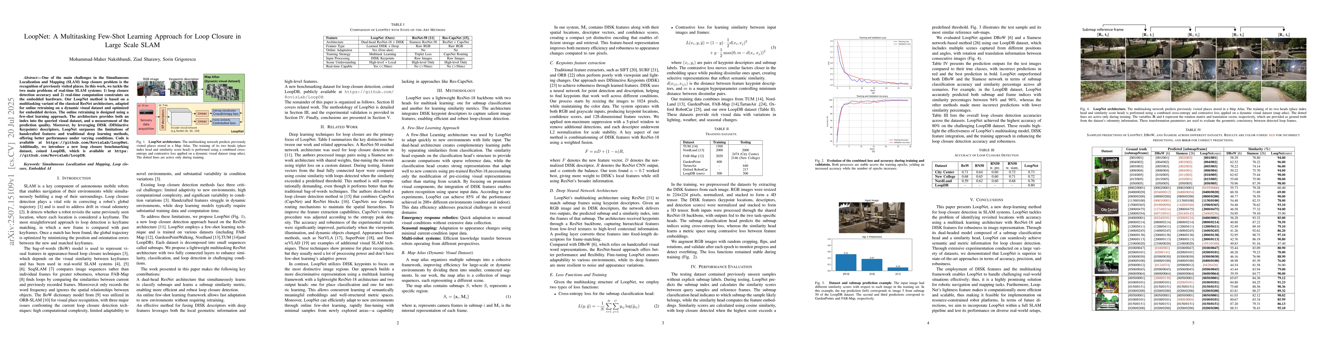 Thumbnail for LoopNet: A Multitasking Few-Shot Learning Approach for Loop Closure in
  Large Scale SLAM