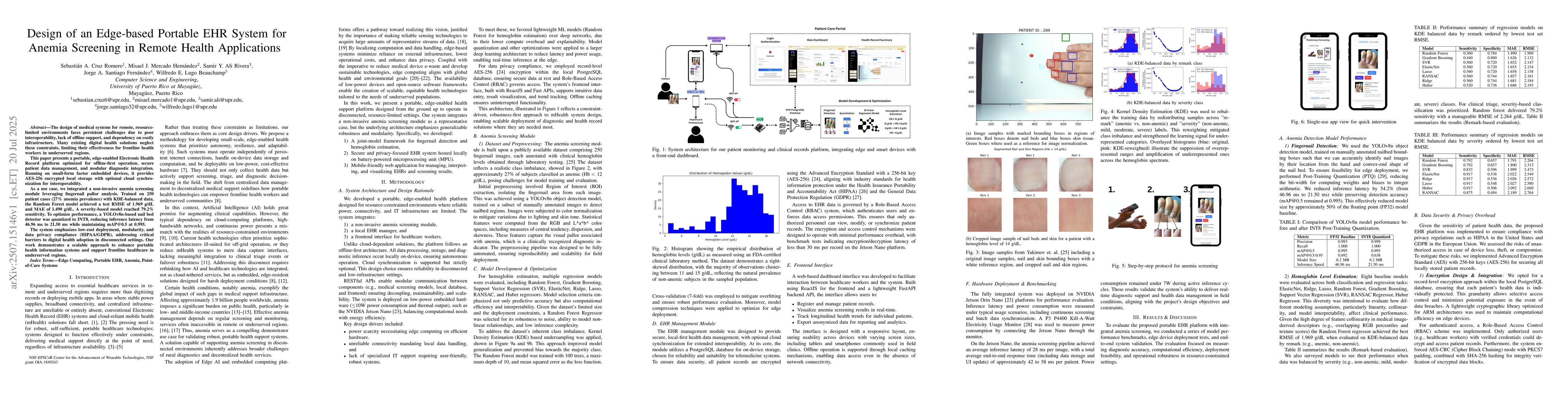 Thumbnail for Design of an Edge-based Portable EHR System for Anemia Screening in
  Remote Health Applications
