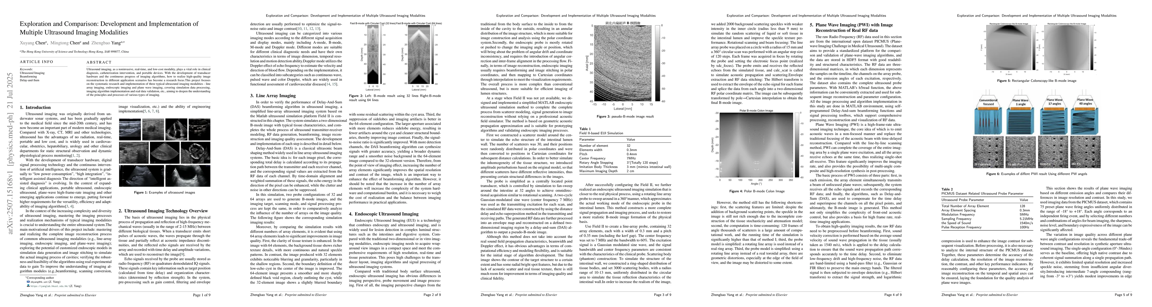Thumbnail for Exploration and Comparison: Development and Implementation of Multiple
  Ultrasound Imaging Modalities