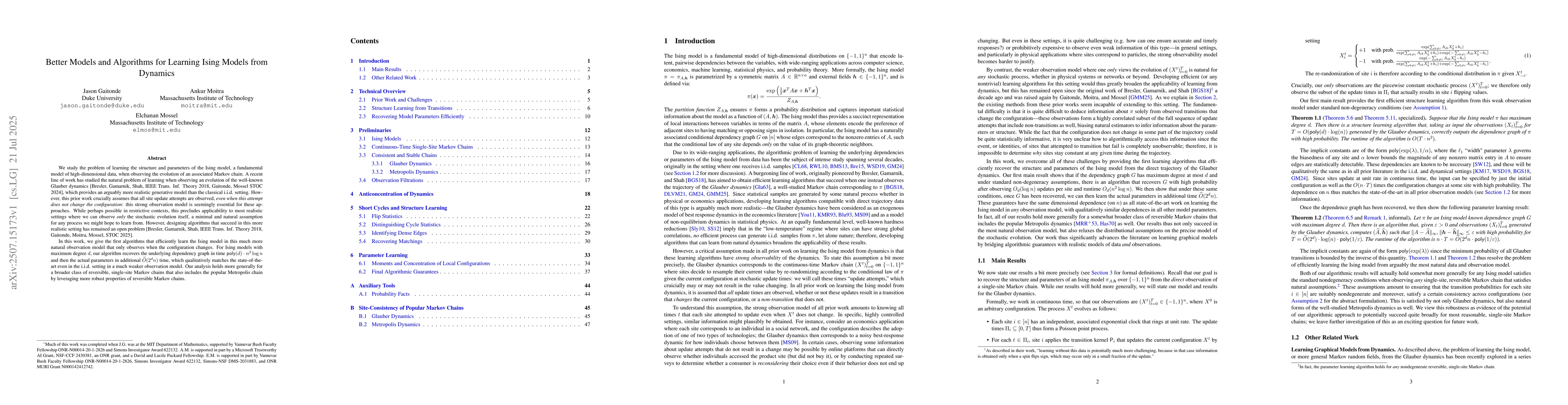 Thumbnail for Better Models and Algorithms for Learning Ising Models from Dynamics