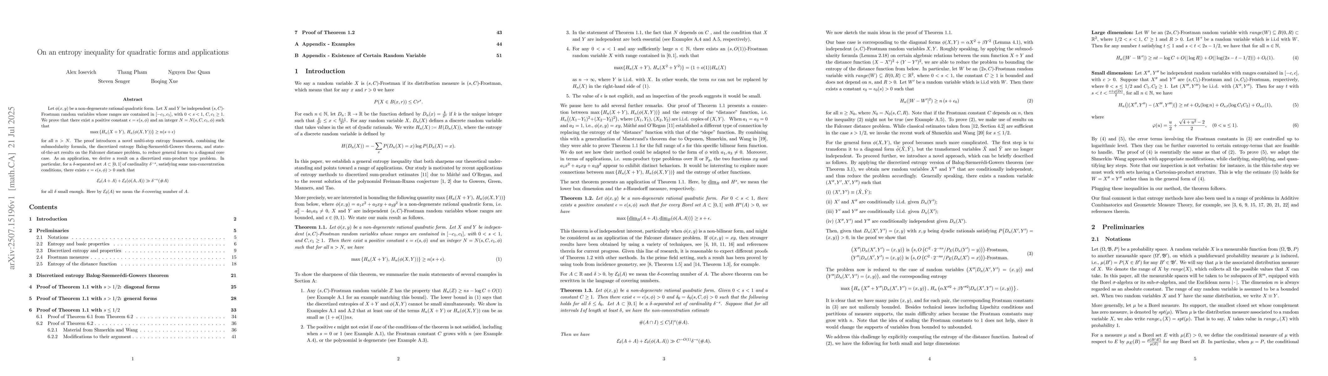 Thumbnail for On an entropy inequality for quadratic forms and applications