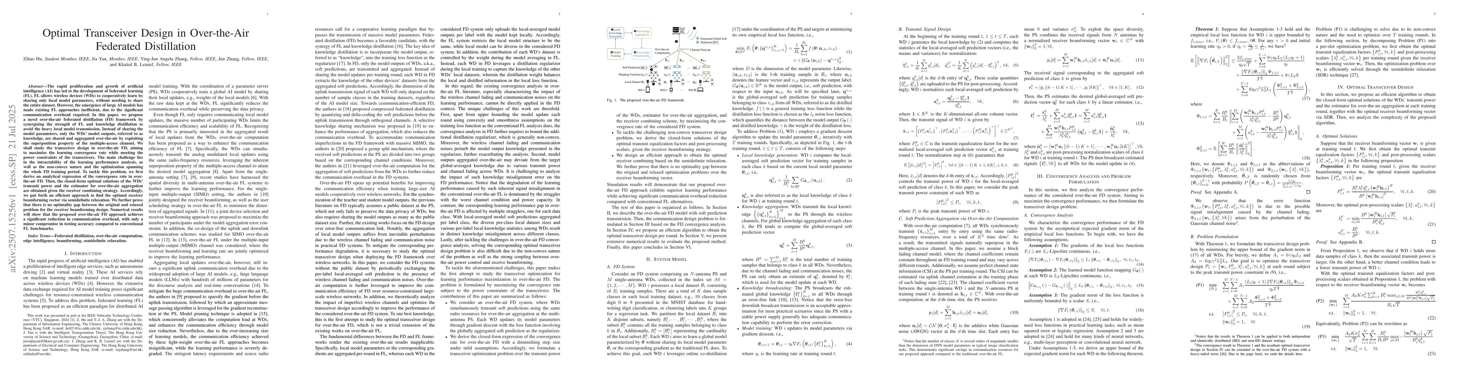 Thumbnail for Optimal Transceiver Design in Over-the-Air Federated Distillation