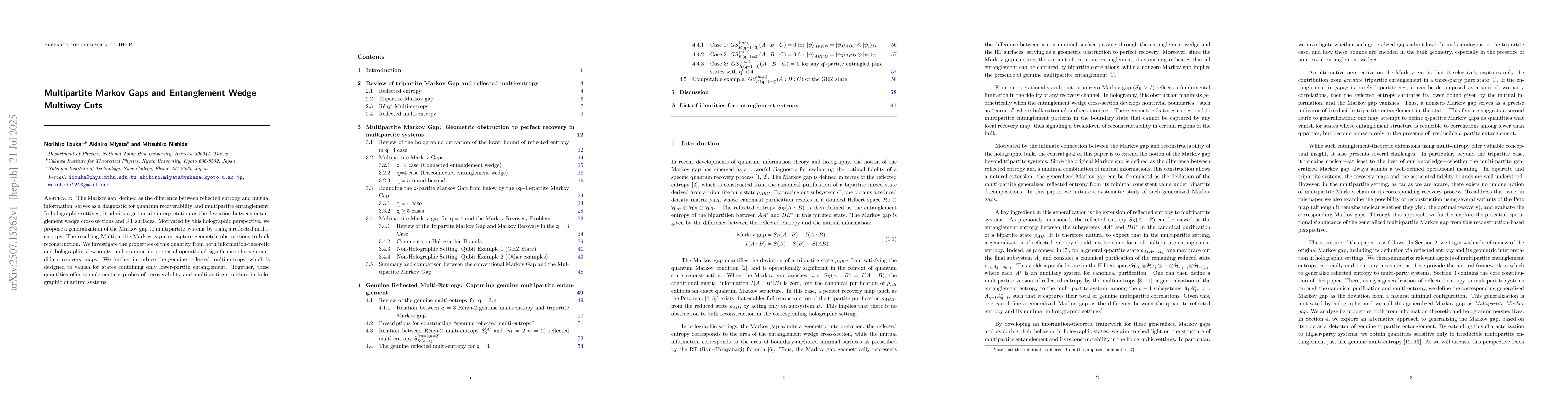 Thumbnail for Multipartite Markov Gaps and Entanglement Wedge Multiway Cuts